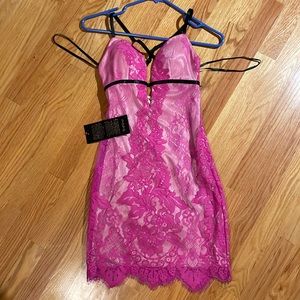 pink lace Bebe dress